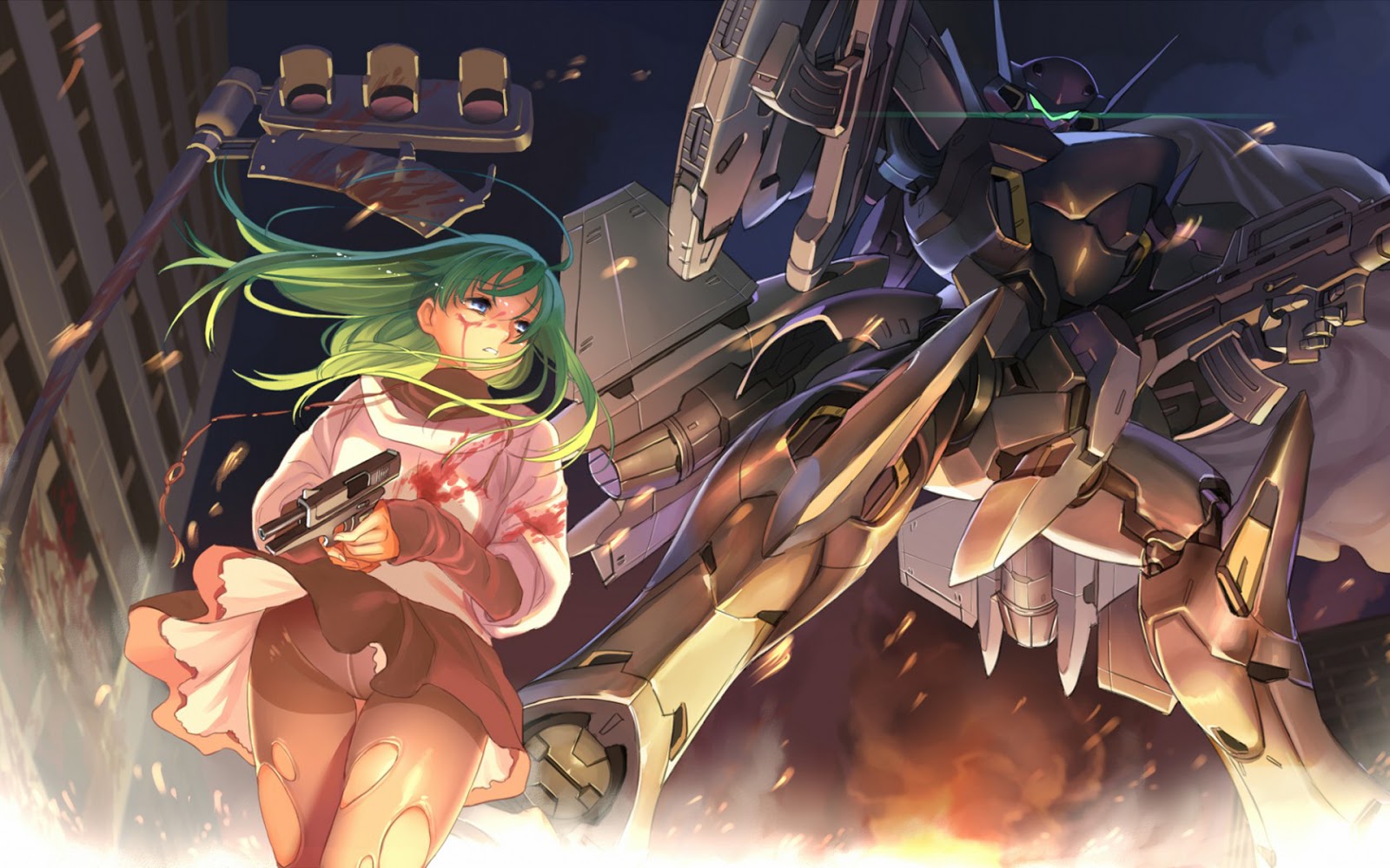 hd wallpaper: Girl Mecha Robot Rifle 1688